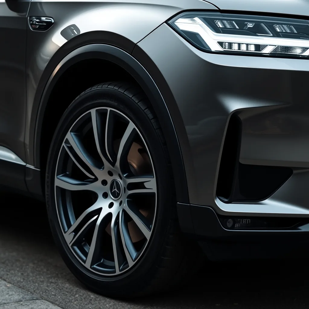 Alloy wheel detail on a luxury SUV