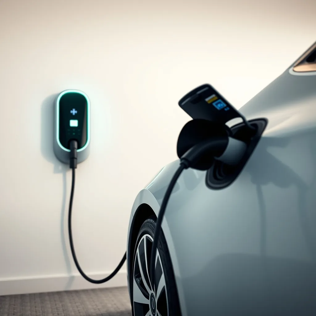 best EV charger home wall unit in a garage close-up