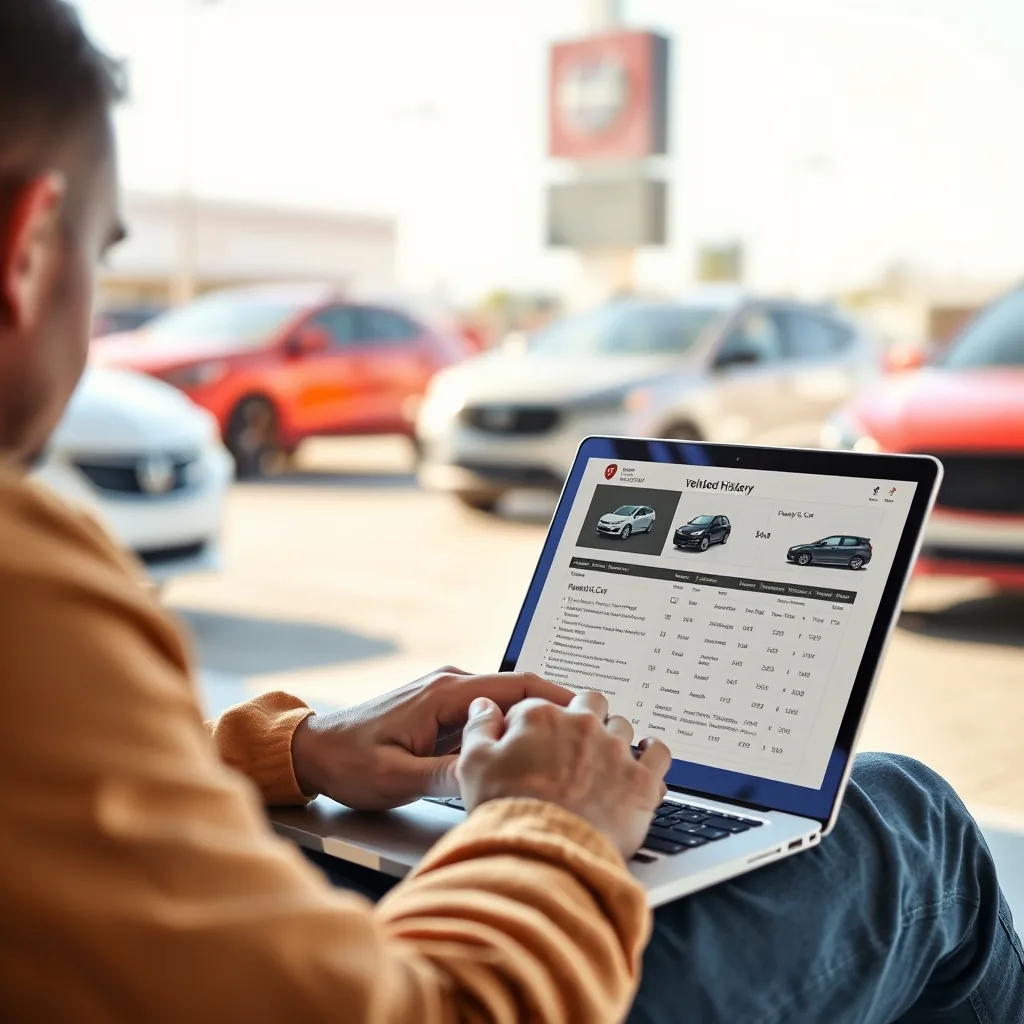 Car buying tools displayed on a laptop during vehicle research