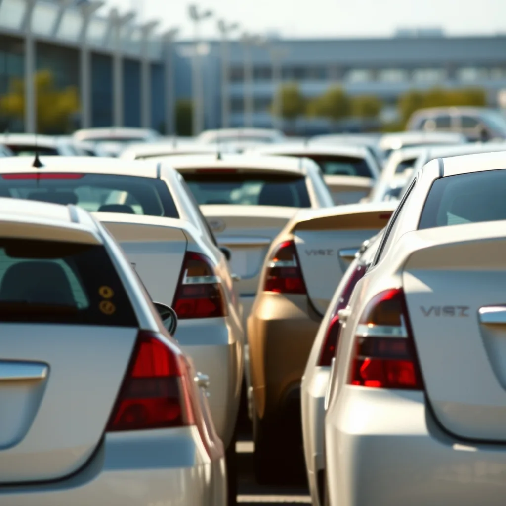 car rentals airport lot