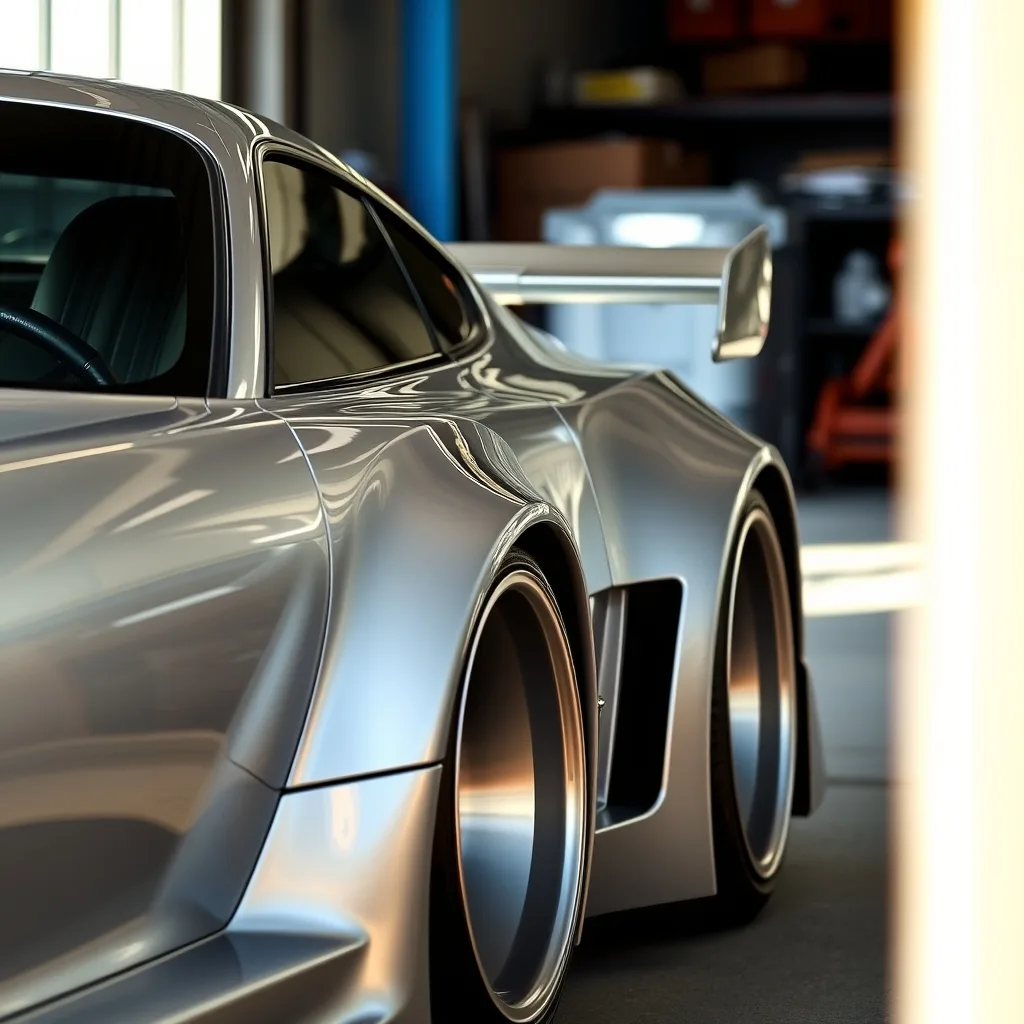 Body kit with custom wide fenders on a coupe