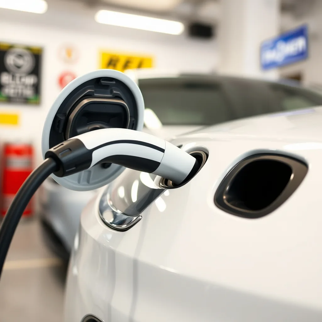 electric car charging home garage