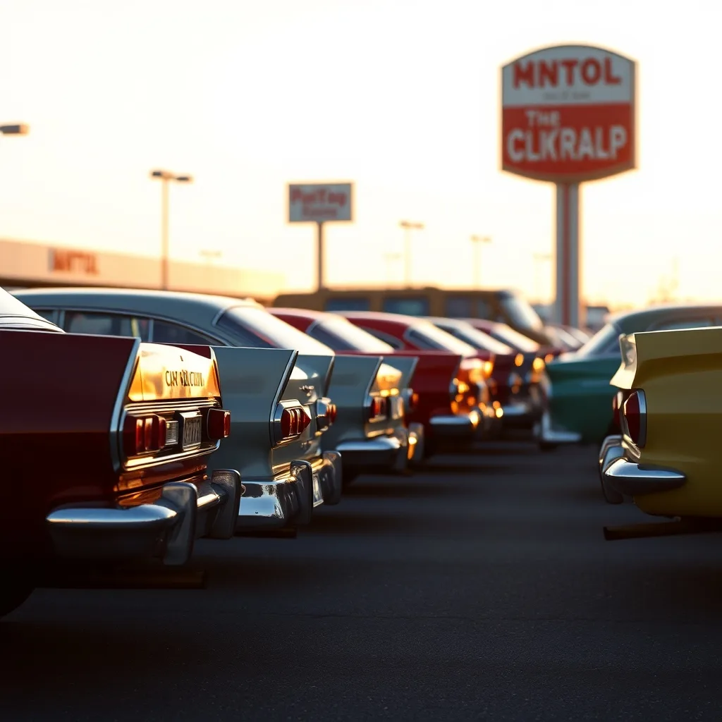 old car dealerships retro lot