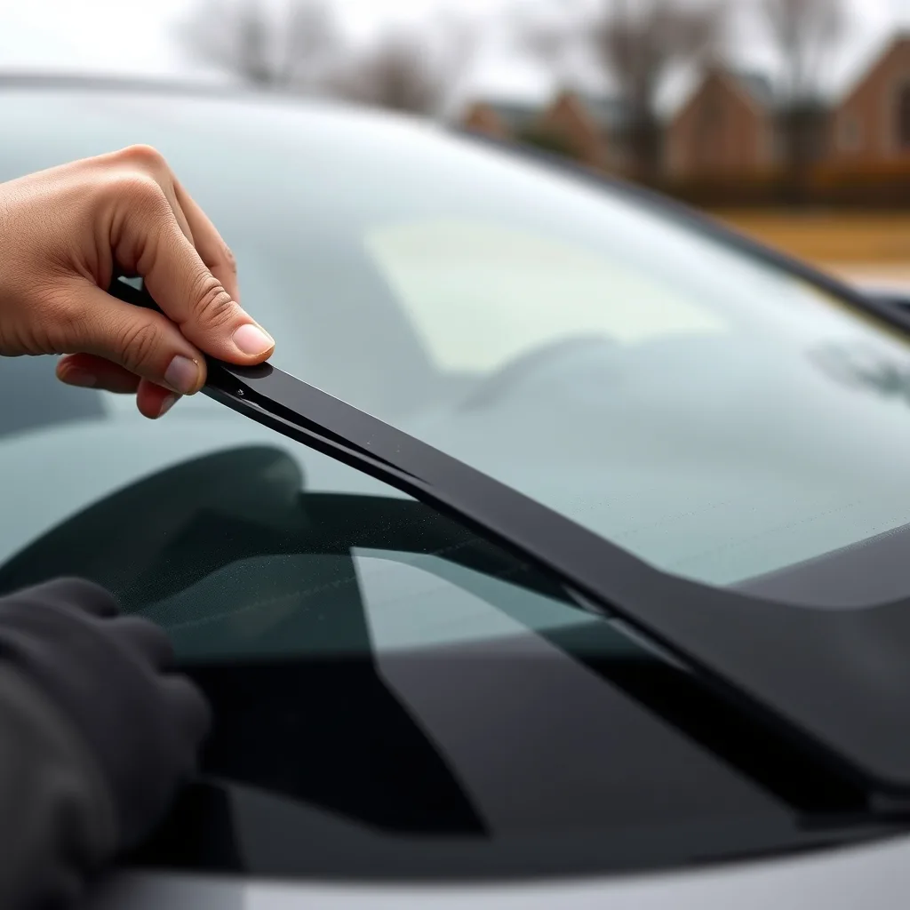 Wiper blades replacement on a windshield